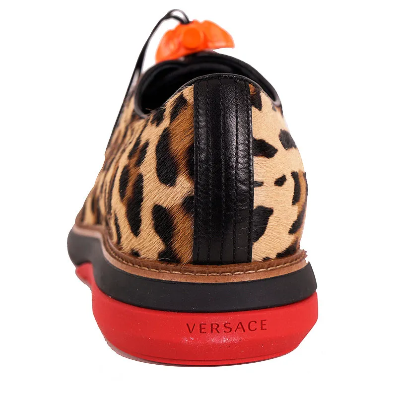 45.5 12.5 NEW $995 VERSACE Men's Leopard Print Medusa HYBRID SNEAKERS OXFORD NIB