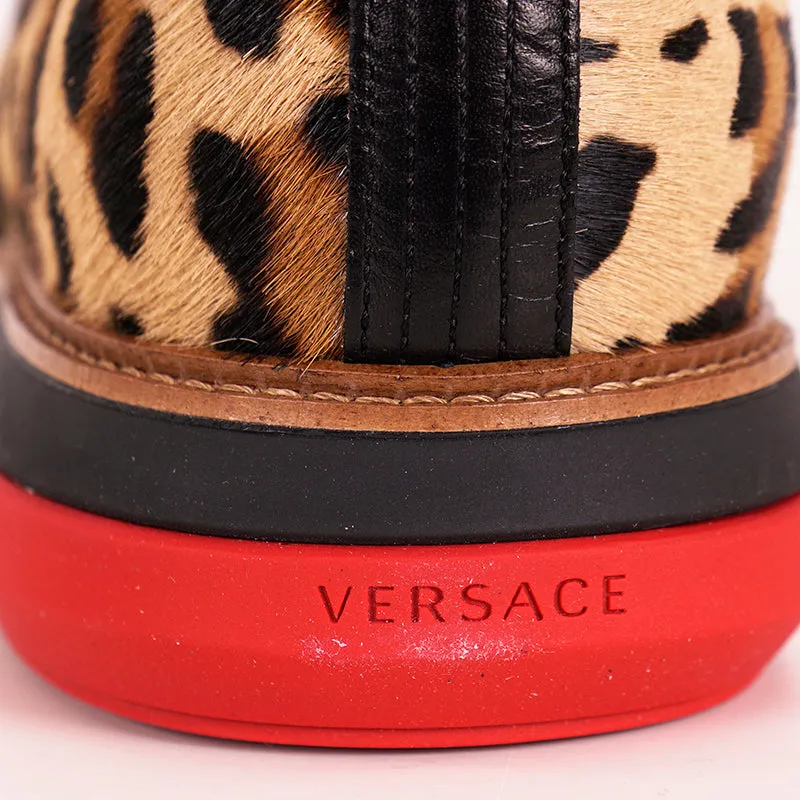 45.5 12.5 NEW $995 VERSACE Men's Leopard Print Medusa HYBRID SNEAKERS OXFORD NIB