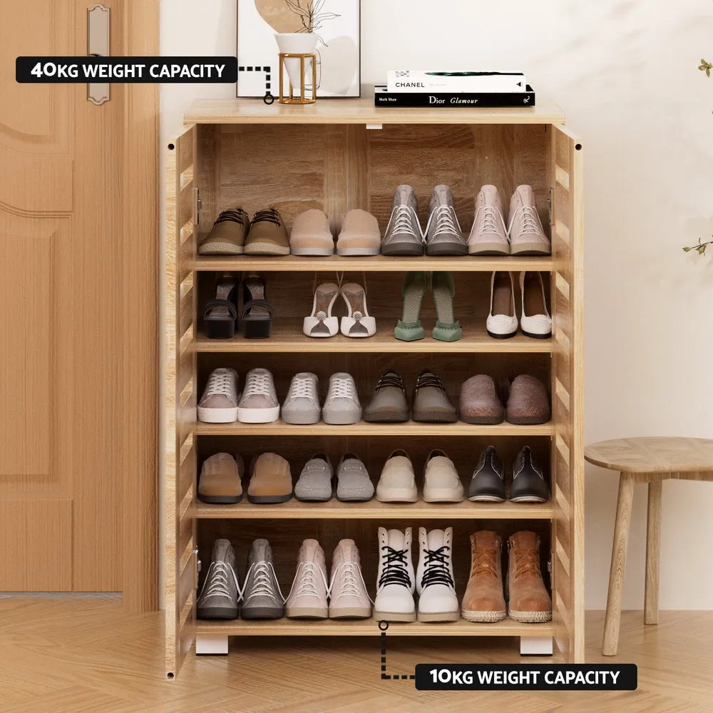 Adjustable 5-Tier Shoe Cabinet w/ Ventilated Doors - Artiss