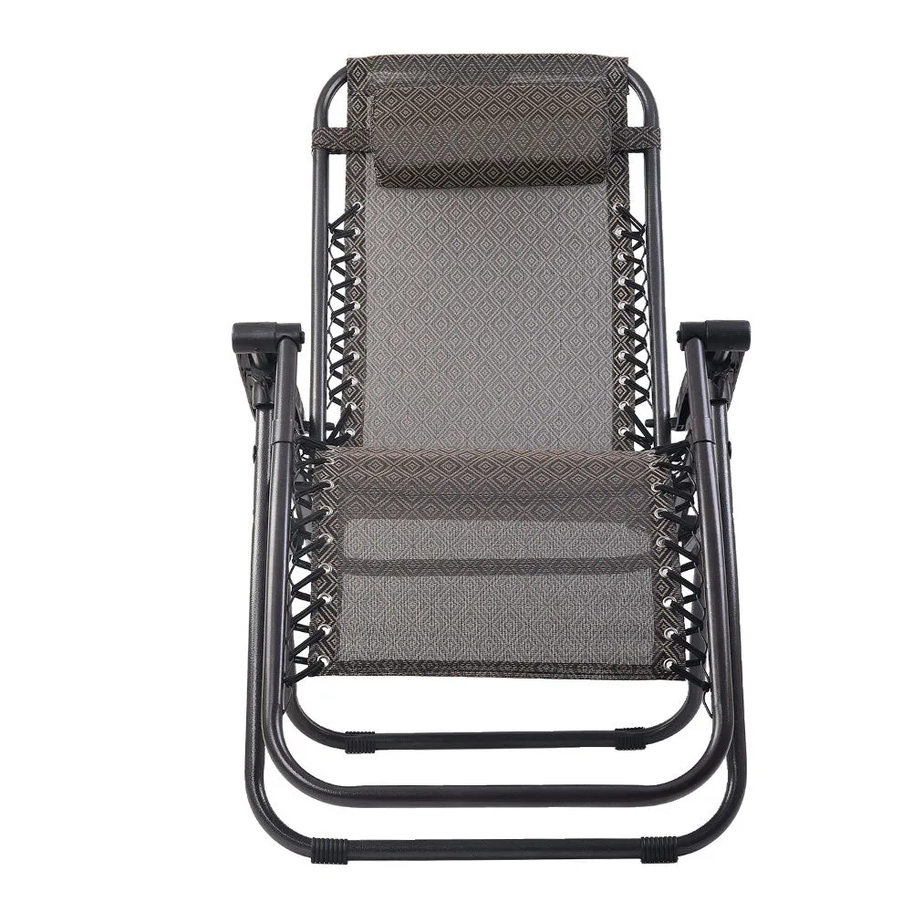 Adjustable Textilene Folding Recliner with Headrest - Gardeon