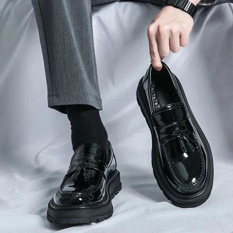 Amozae- Beon Flatform Patent Tassel Loafers