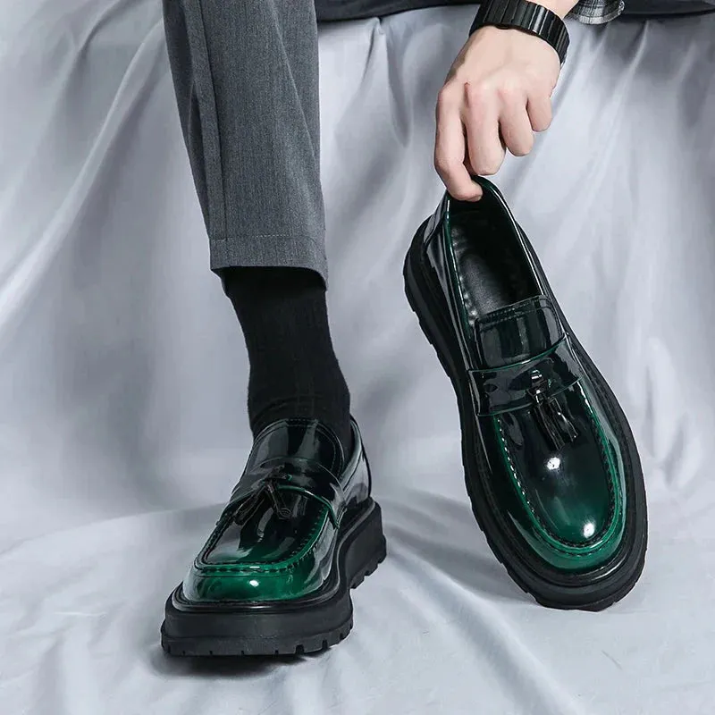 Amozae- Beon Flatform Patent Tassel Loafers