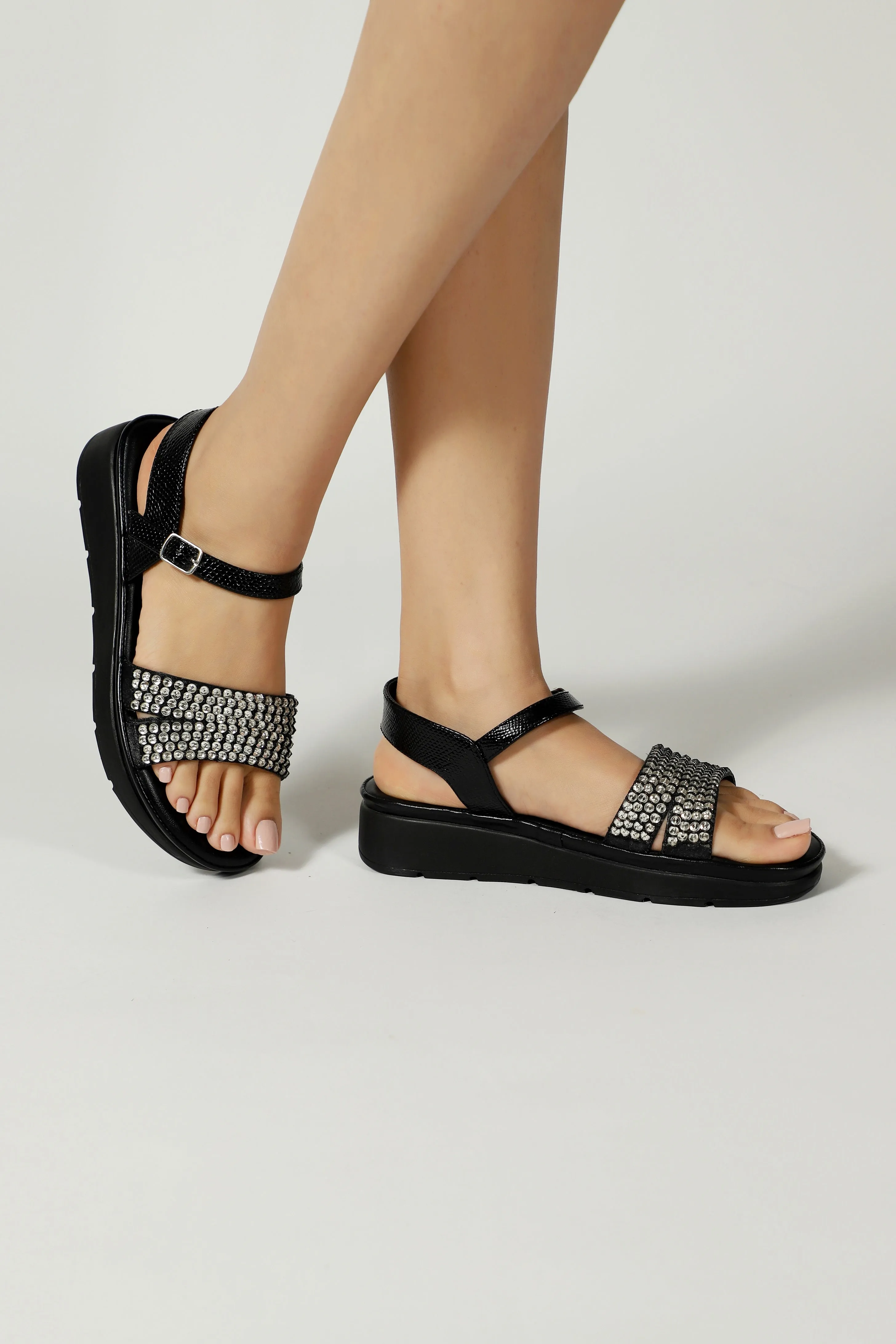 Arizona Platform Sandals Black