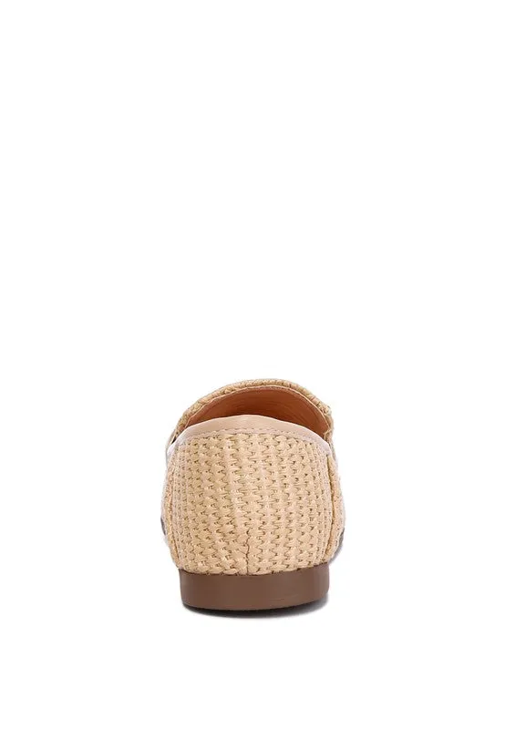 Asher Horsebit Embellished Raffia Loafers