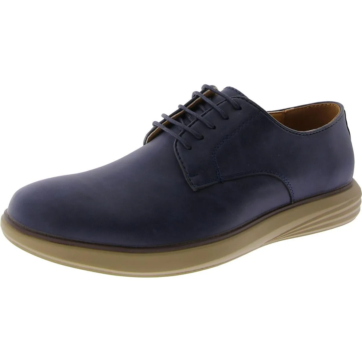 Aston Marc Mens Durant 02 Faux Leather Lace-Up Oxfords