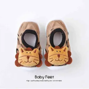 Baby Doll Sock Shoes - Brown Lion