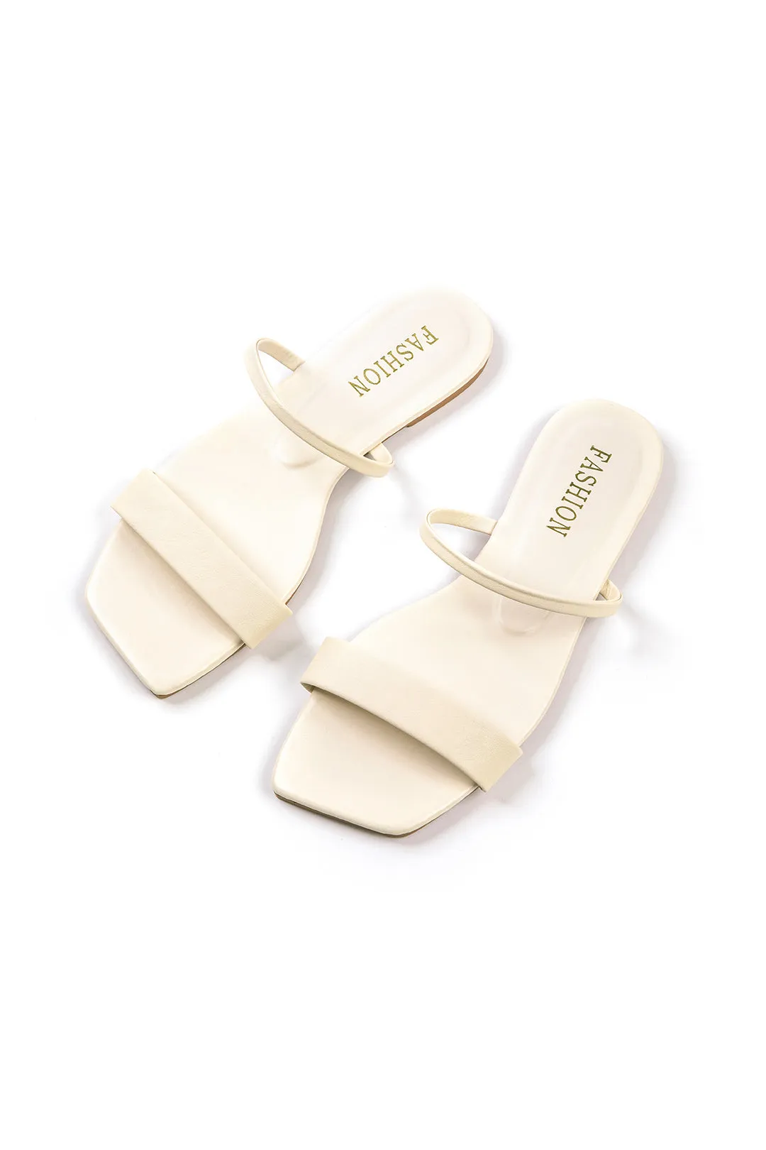 Basic Square Toe Flat Slide Sandals