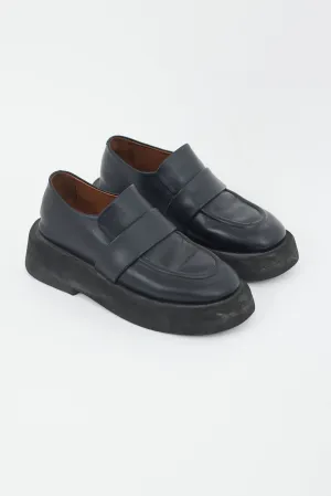 Black Leather Gommellone Chunky Loafer