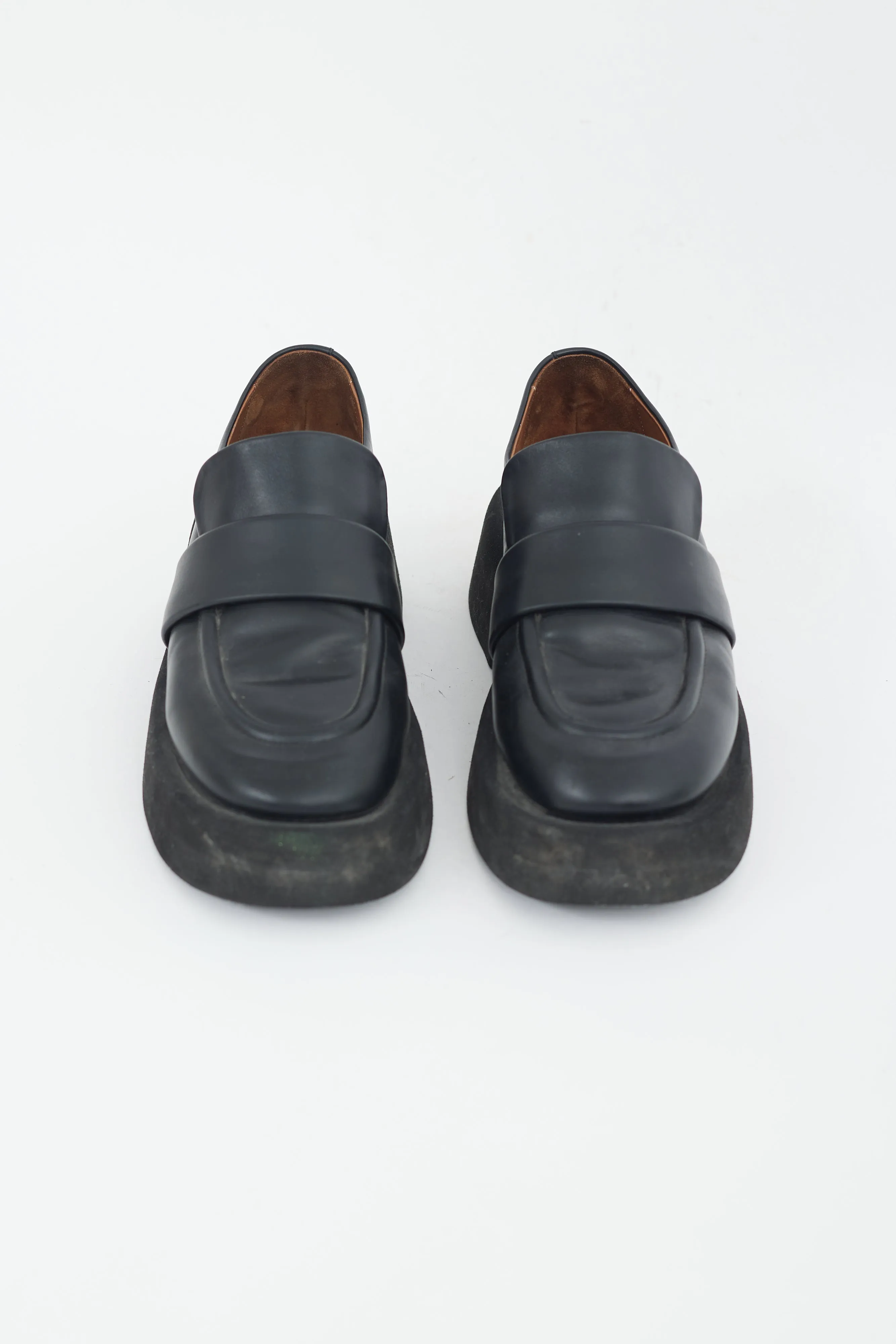 Black Leather Gommellone Chunky Loafer