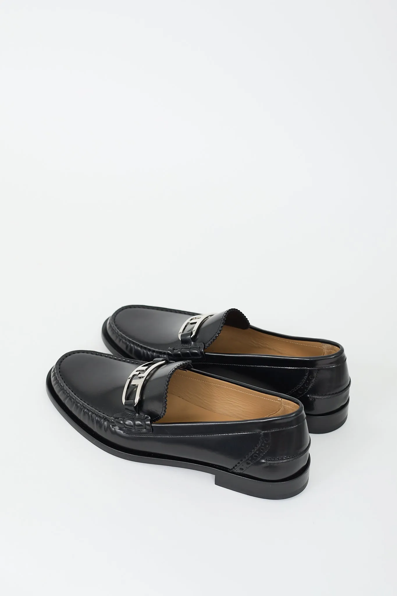 Black Leather O'Lock Loafer