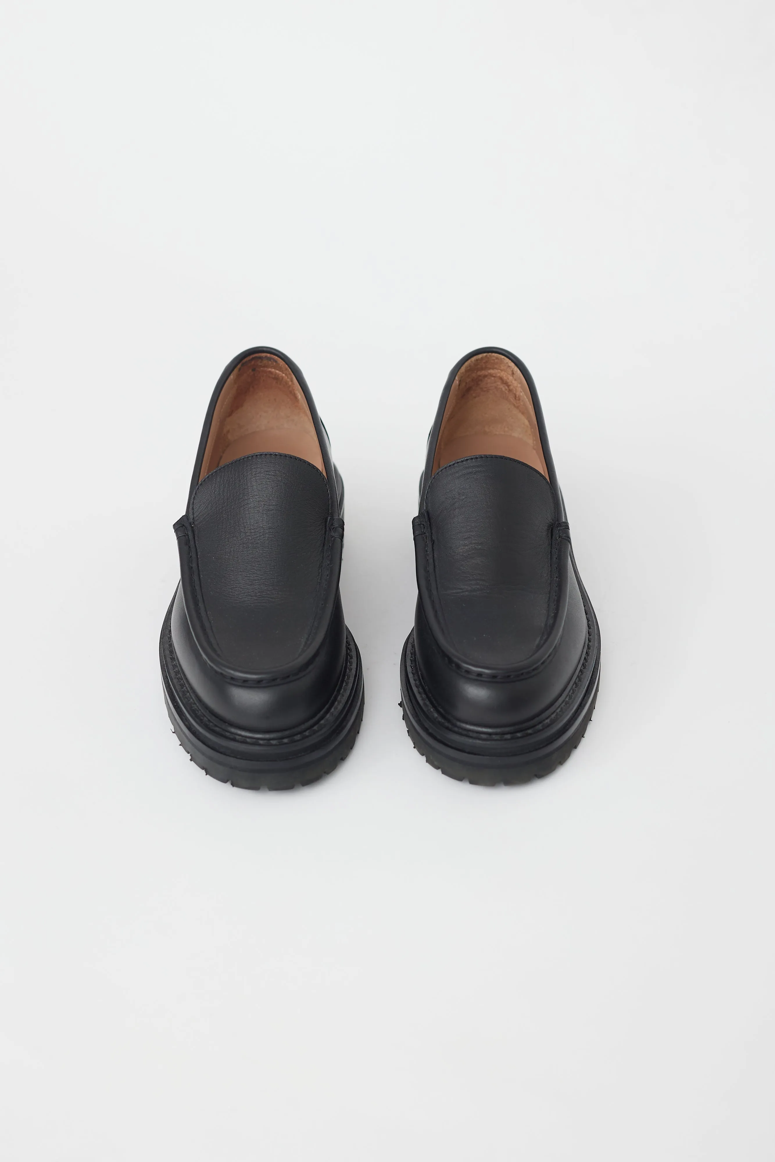 Black Leather Platform Loafer