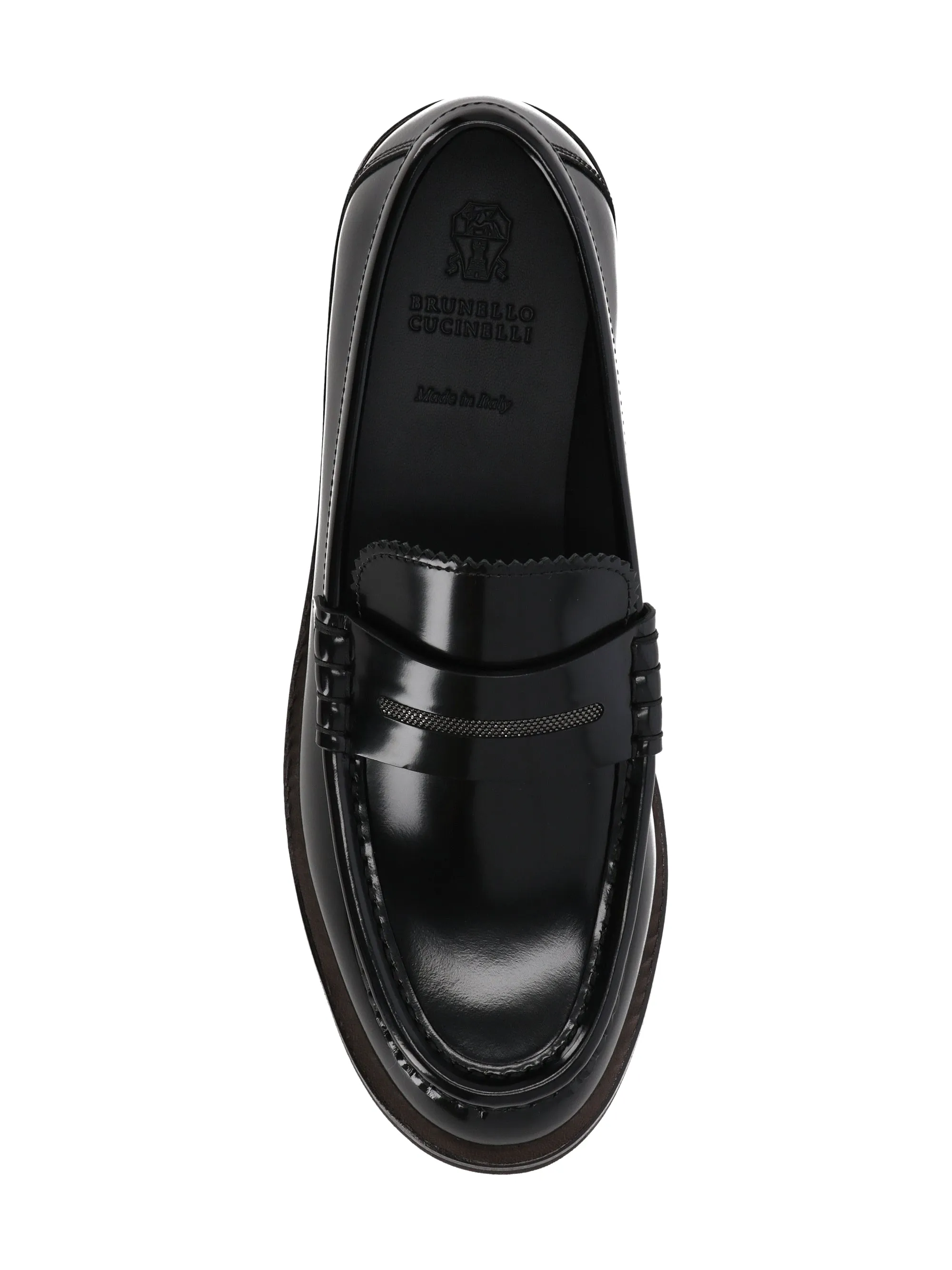 Black Monili Detail Loafers