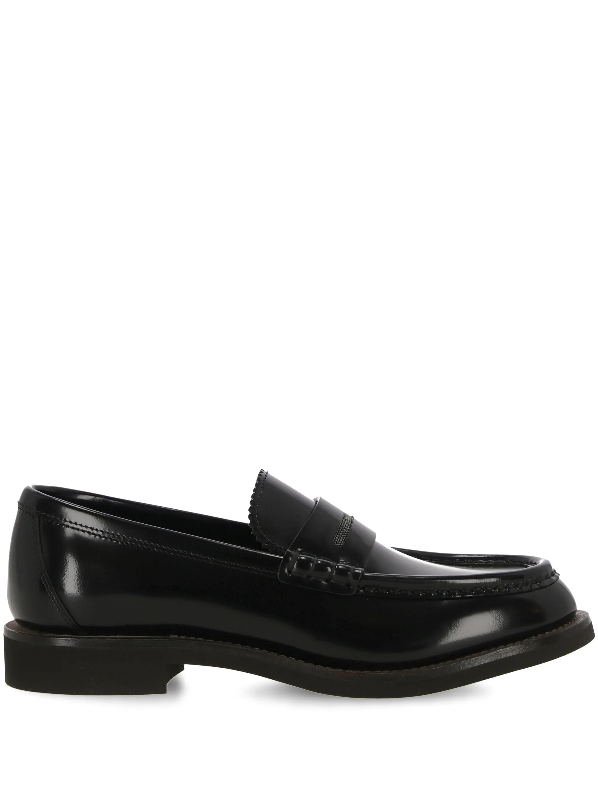 Black Monili Detail Loafers