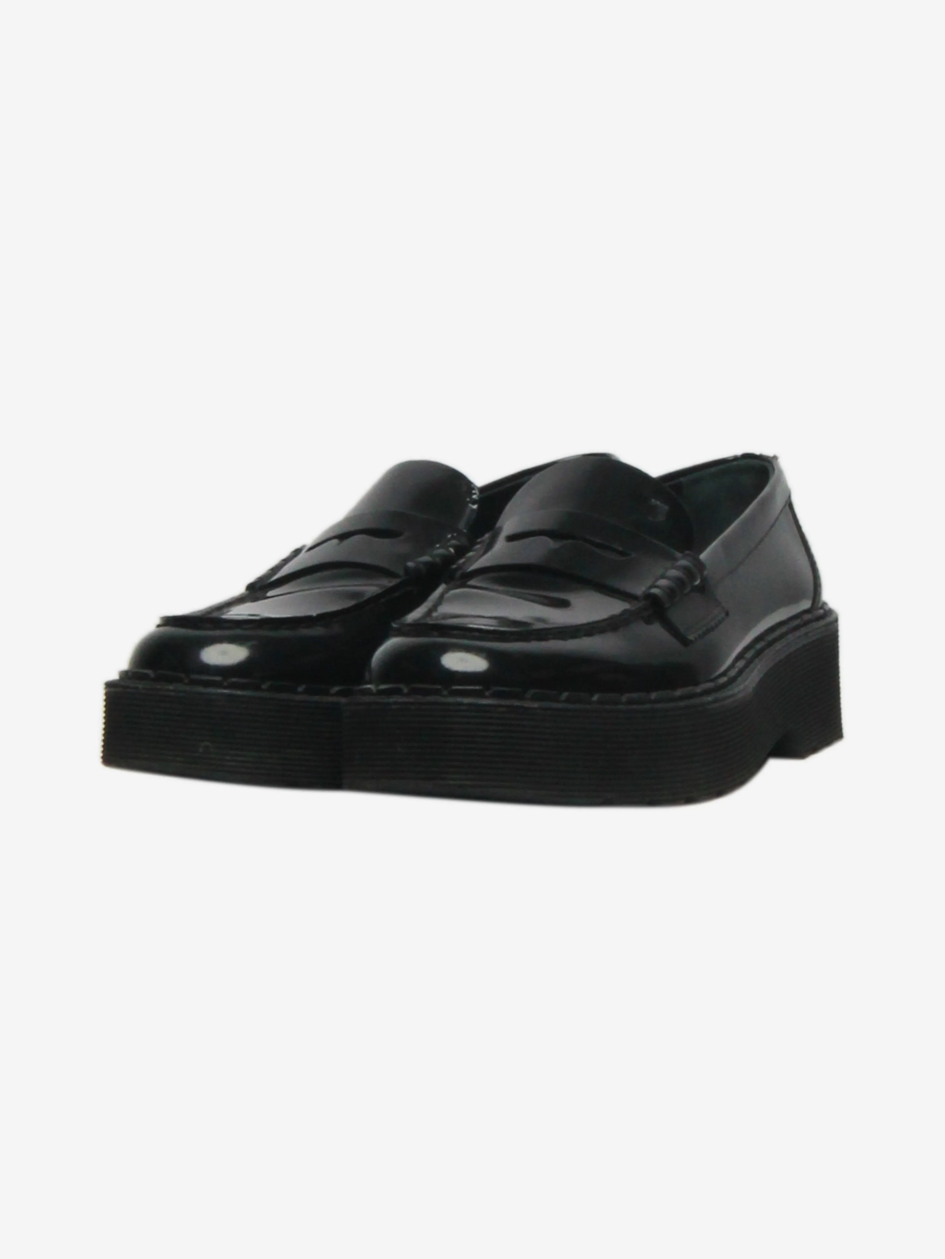 Black patent chunky loafers - size EU 37.5