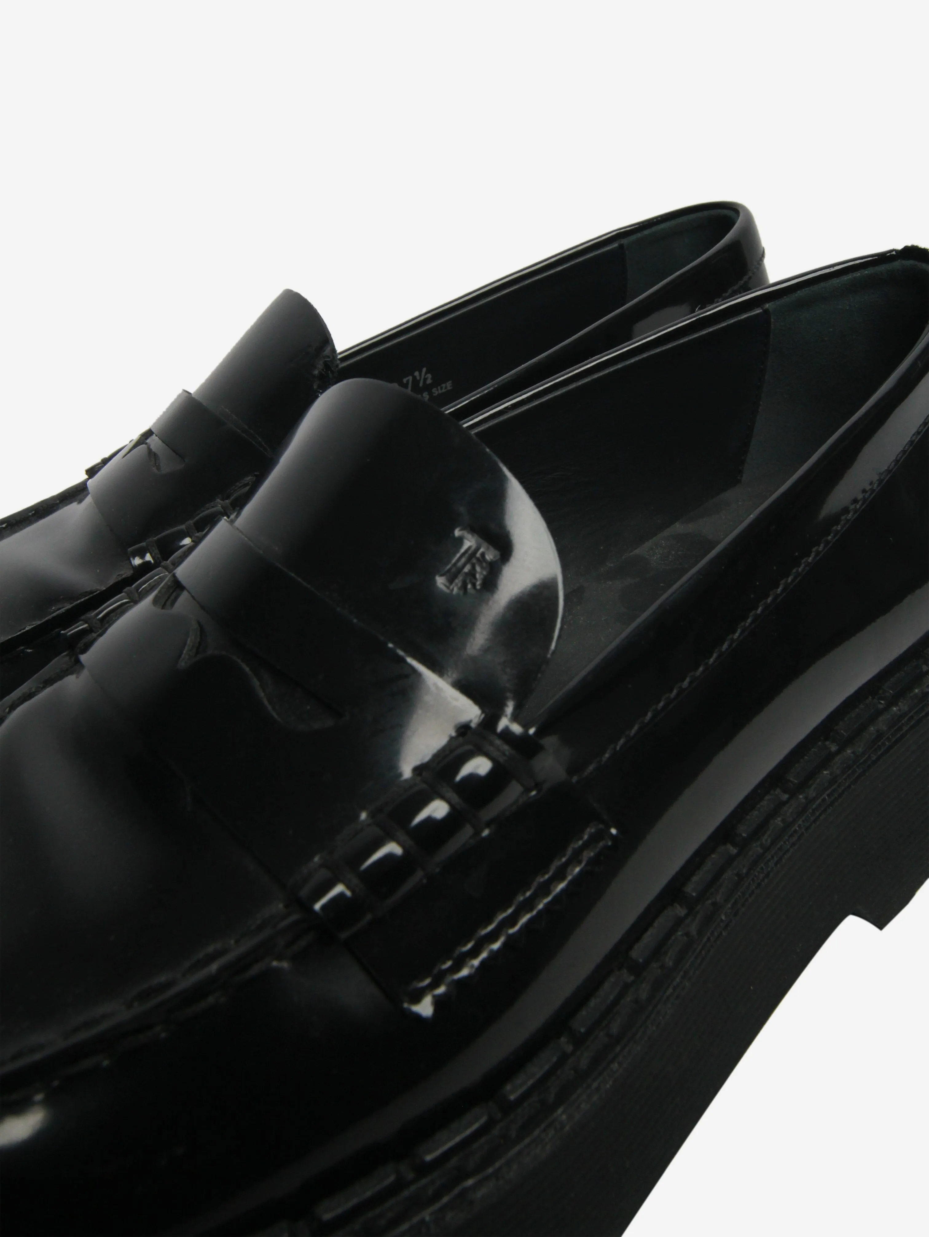 Black patent chunky loafers - size EU 37.5