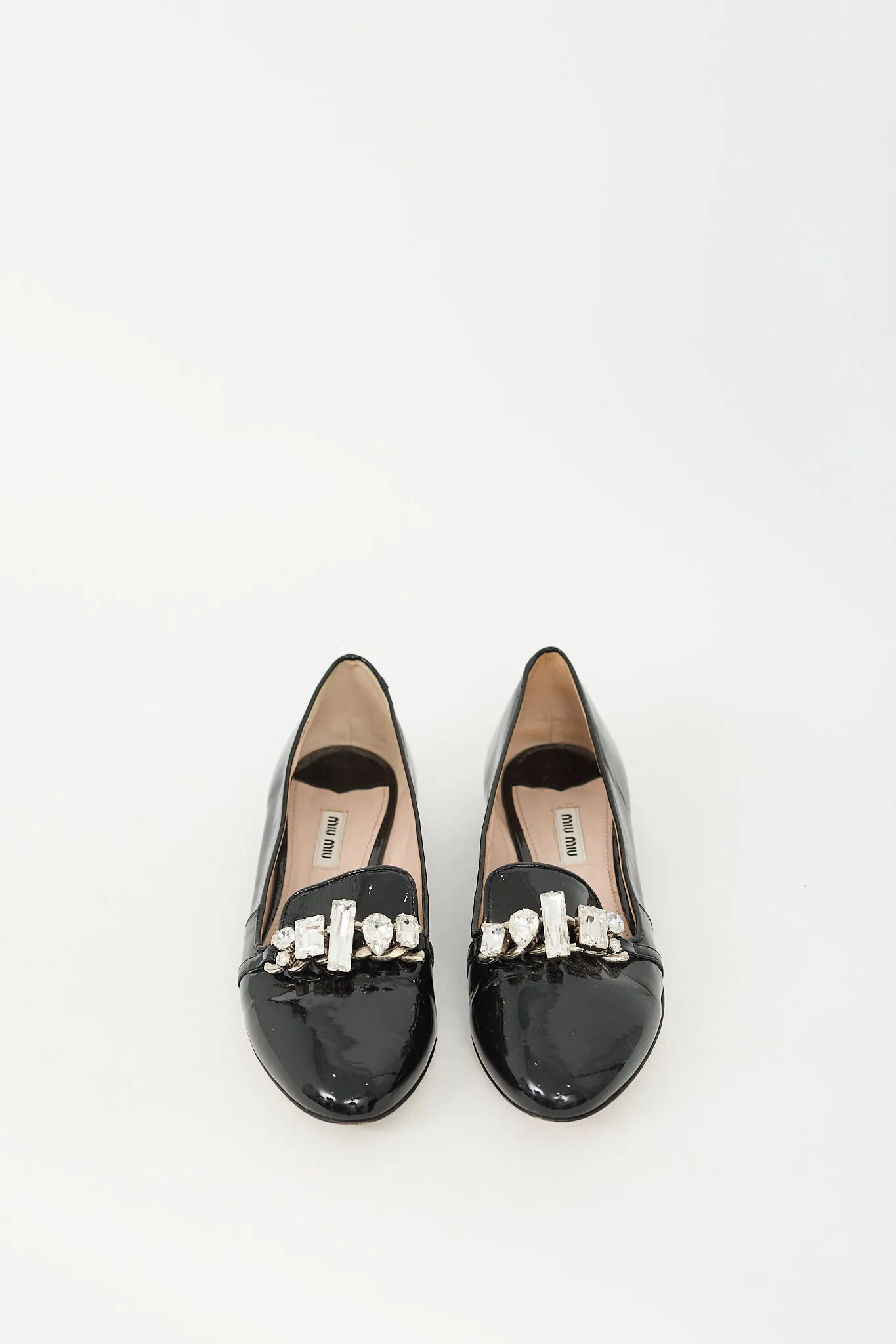 Black Patent Crystal Embellished Loafer