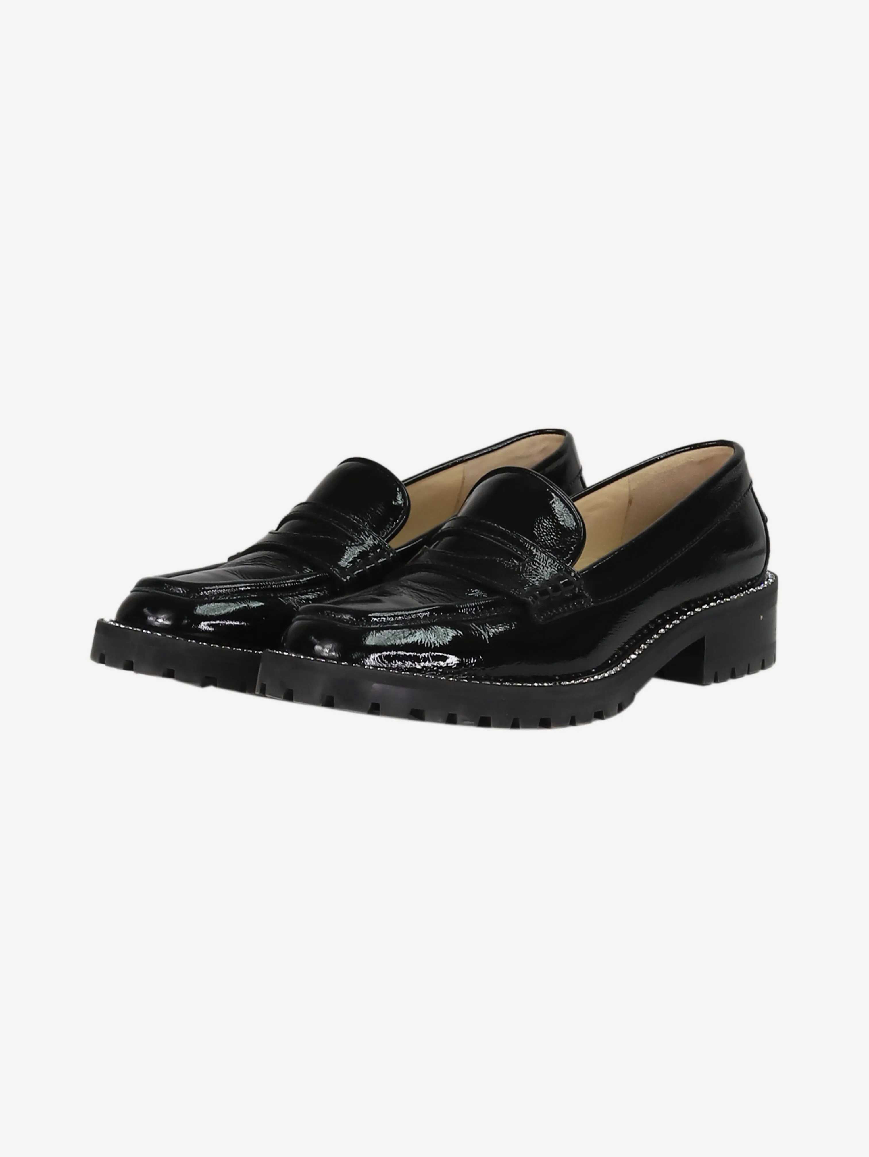 Black patent loafers - size EU 37.5