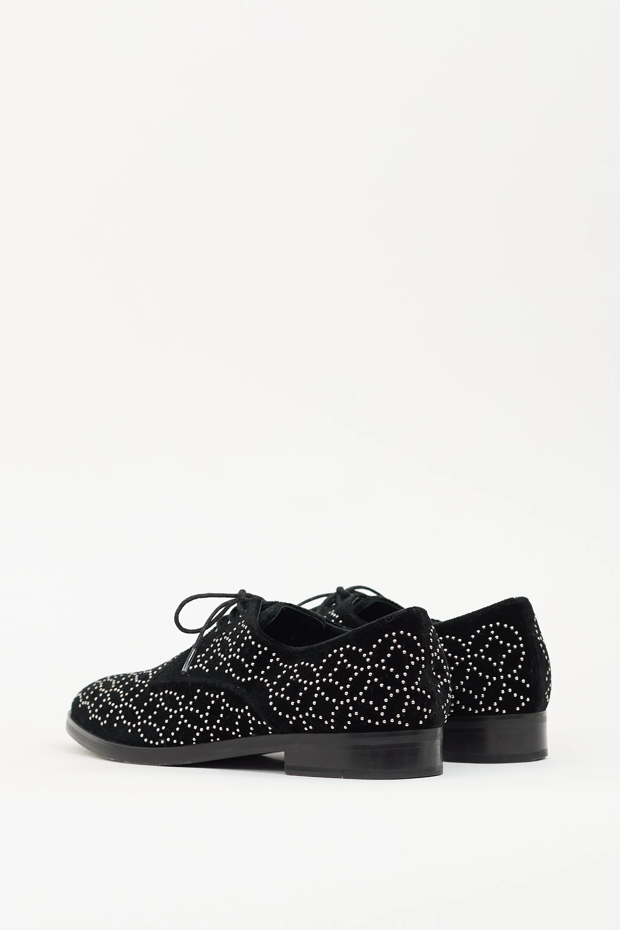 Black Suede Studded Loafer