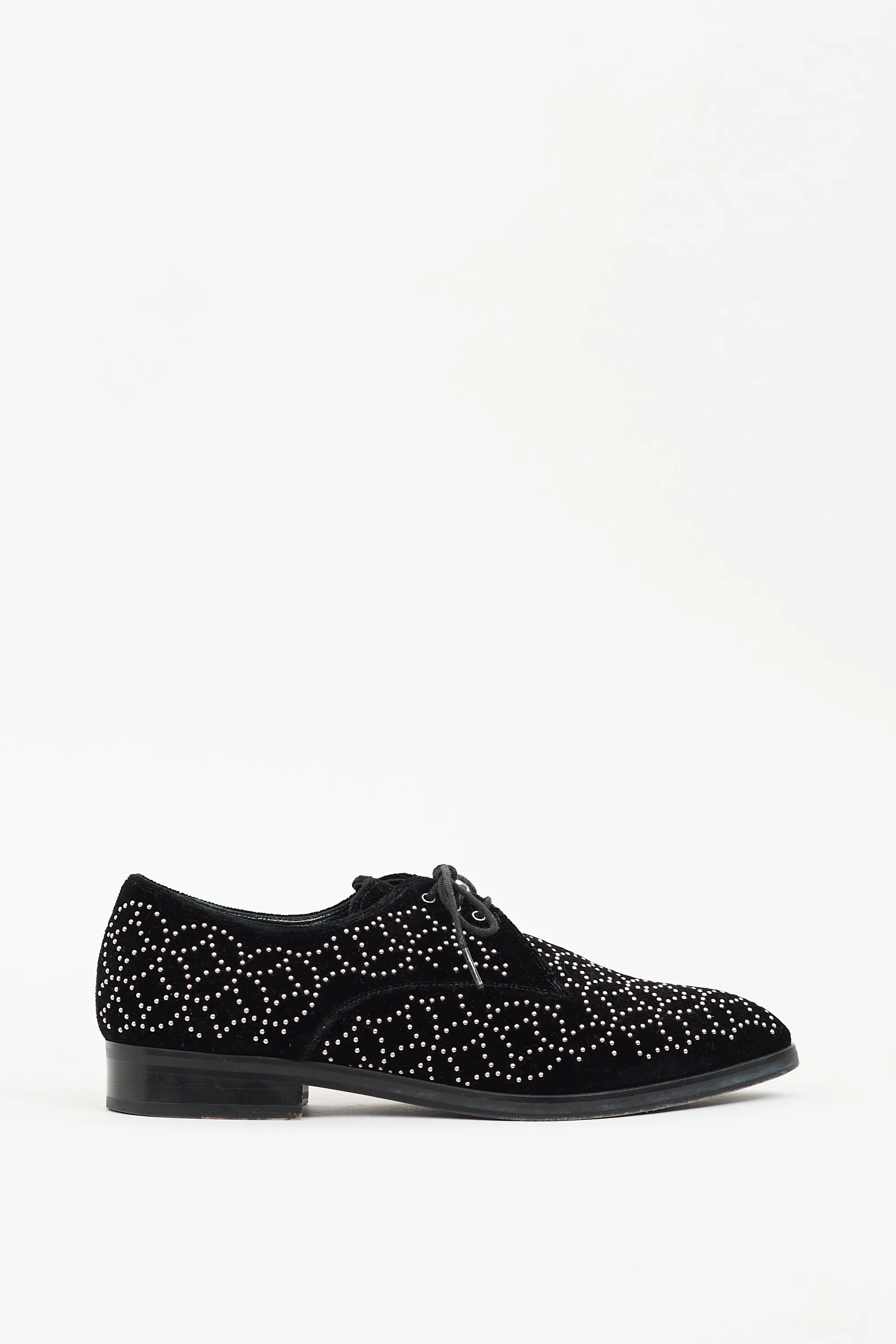 Black Suede Studded Loafer