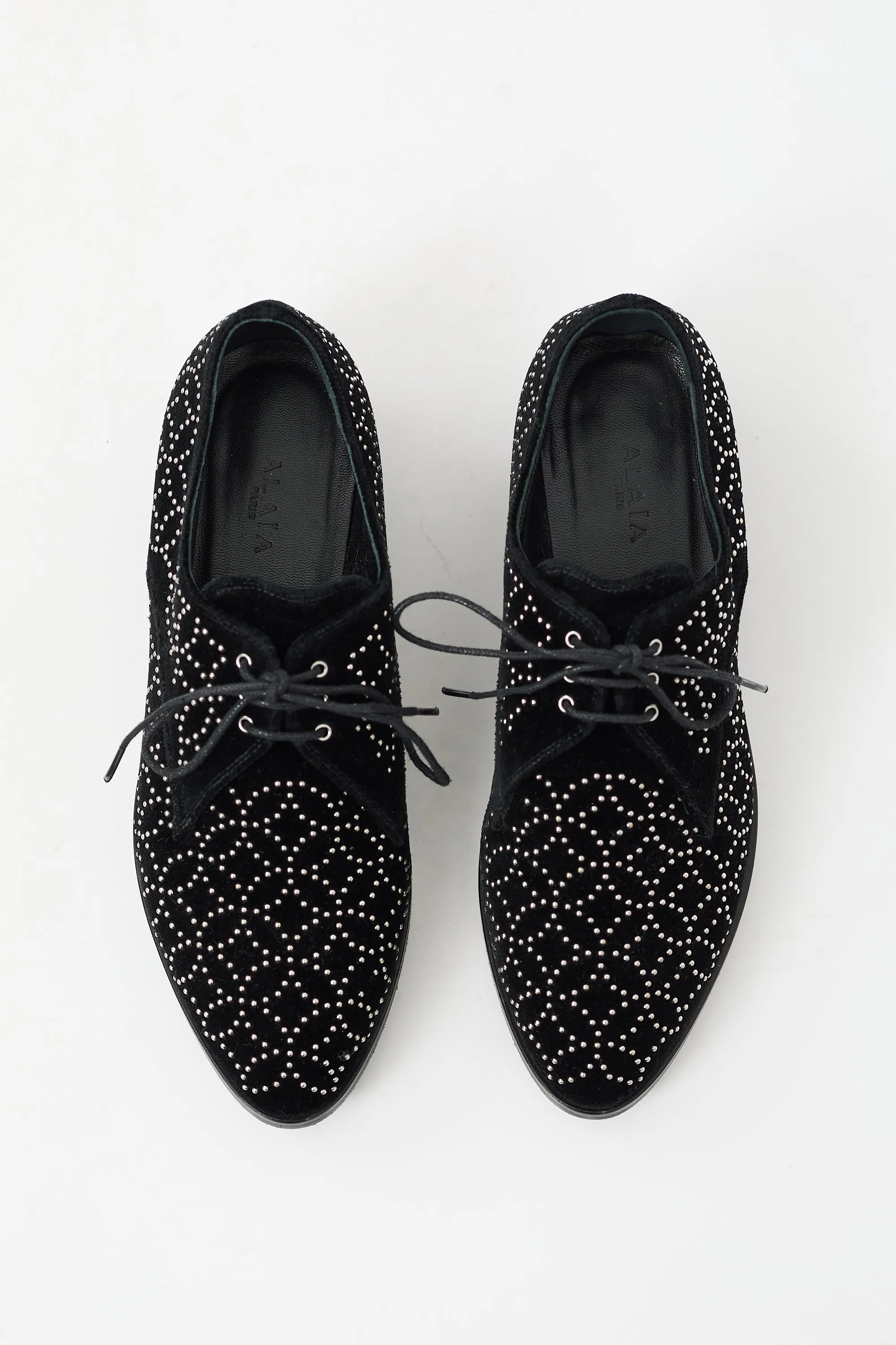 Black Suede Studded Loafer