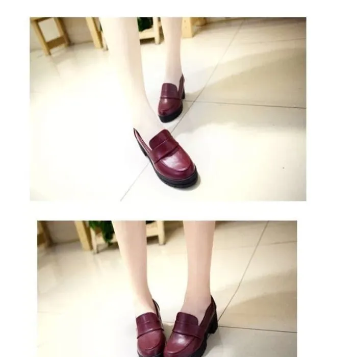 Block-Heel Platform Loafers