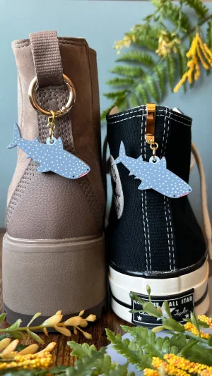 Blue Whale Shark Shoe Accessory | Pull Loop Boot Charm, Shoe Charm, High Top Sneaker Clip or Boot Clip, Acrylic Shoe Keychain