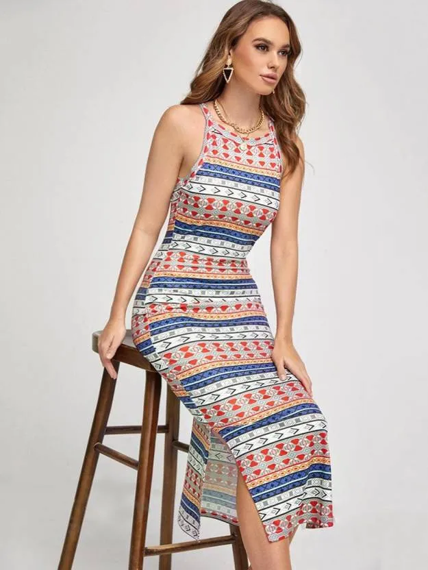 Bold Bliss Printed Bodycon Dress