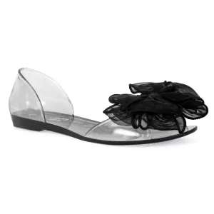 Bow on Top Jelly Flats in Black