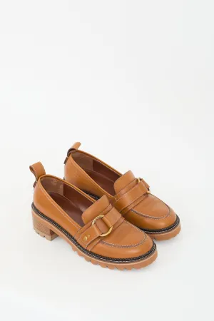 Brown Leather Erine Heeled Loafer