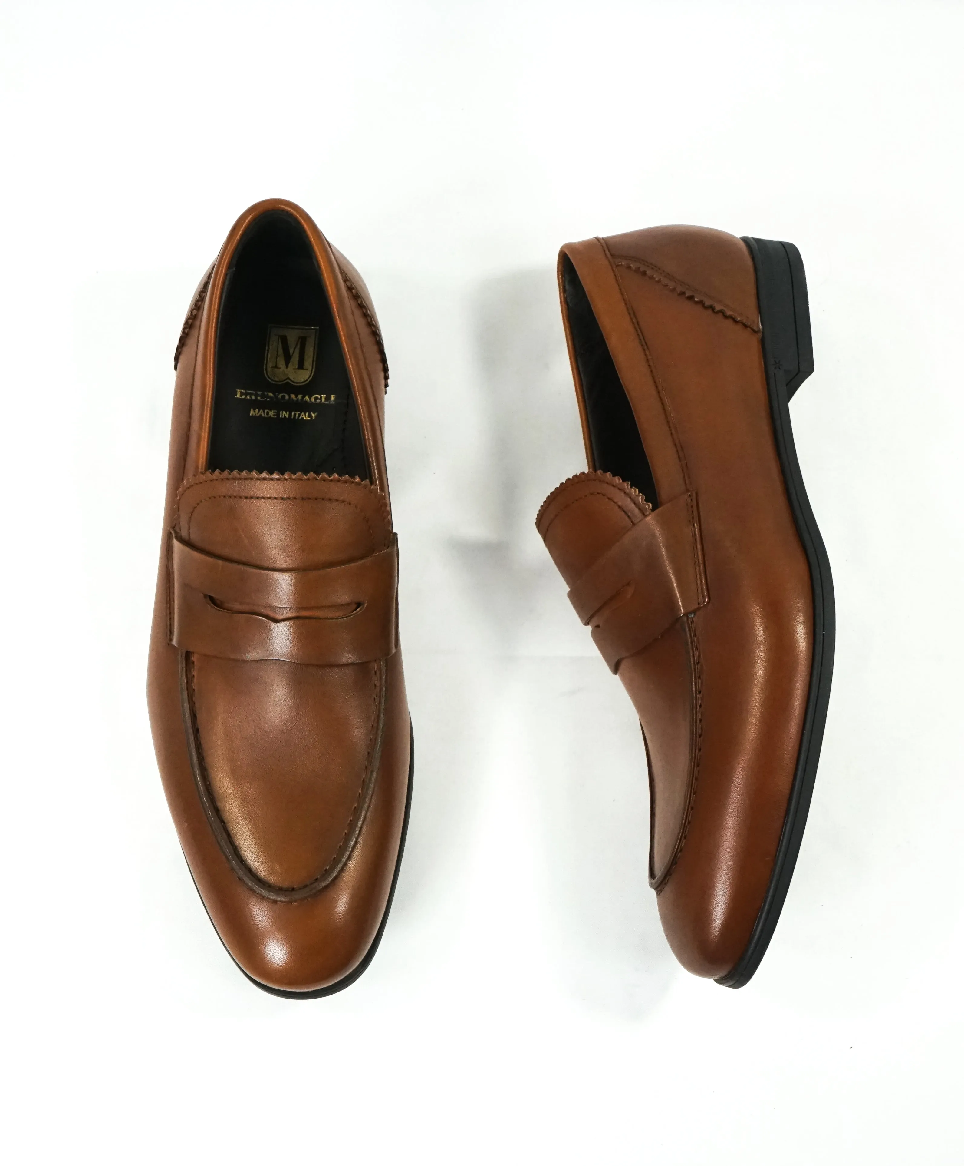 BRUNO MAGLI - “BERLINO” Brown Round Toe Penny Loafers - 8.5