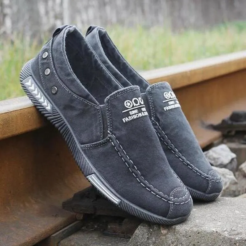 Canvas Shoes Denim Lace-Up Plimsolls Breathable Male Footwear