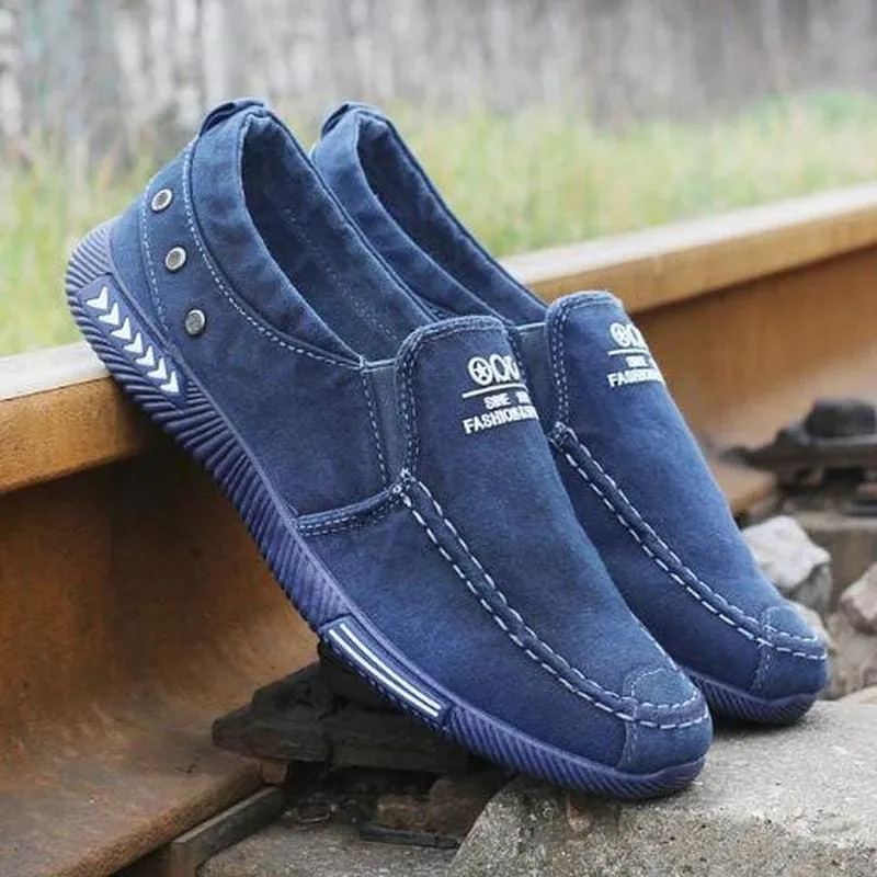 Canvas Shoes Denim Lace-Up Plimsolls Breathable Male Footwear