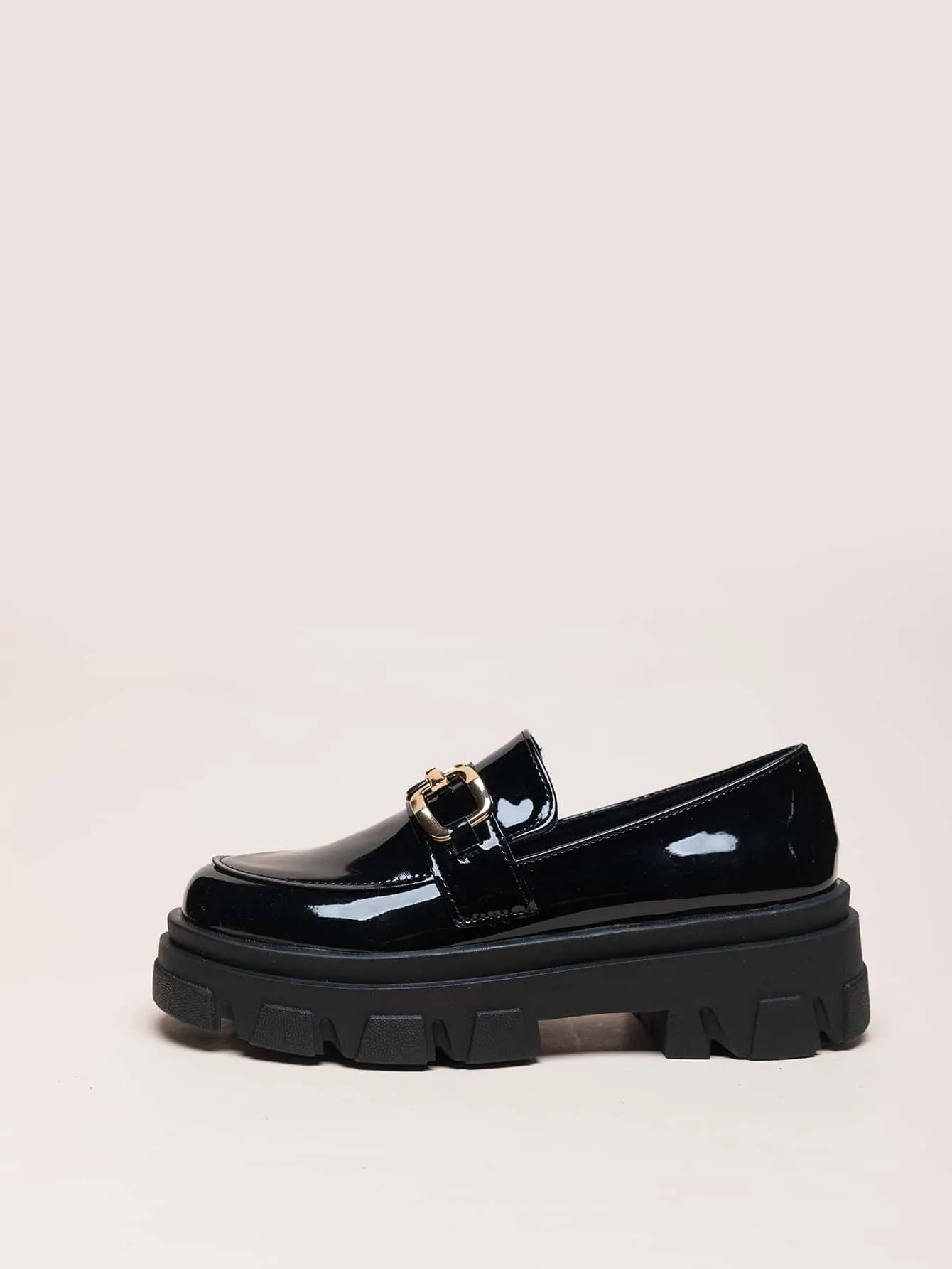 Chain Decor Chunky Heeled Loafers