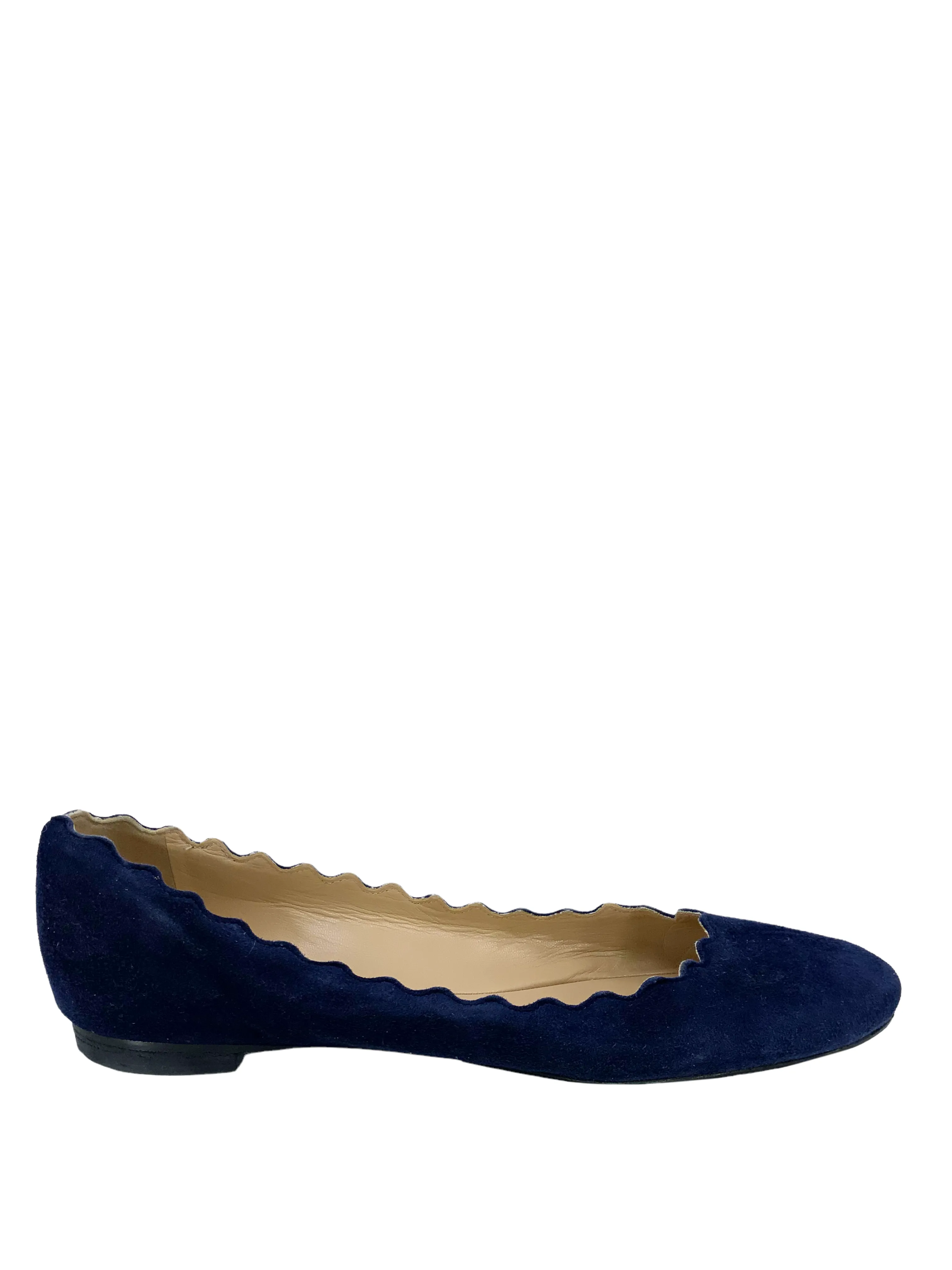 CHLOE Lauren Scalloped Suede Ballet Flats Size 9.5