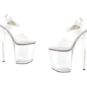 Clear Platform Sandal 8in