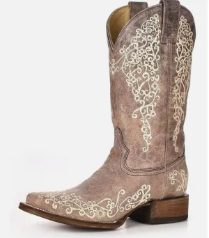 Corral Western Boot with Lace Detail