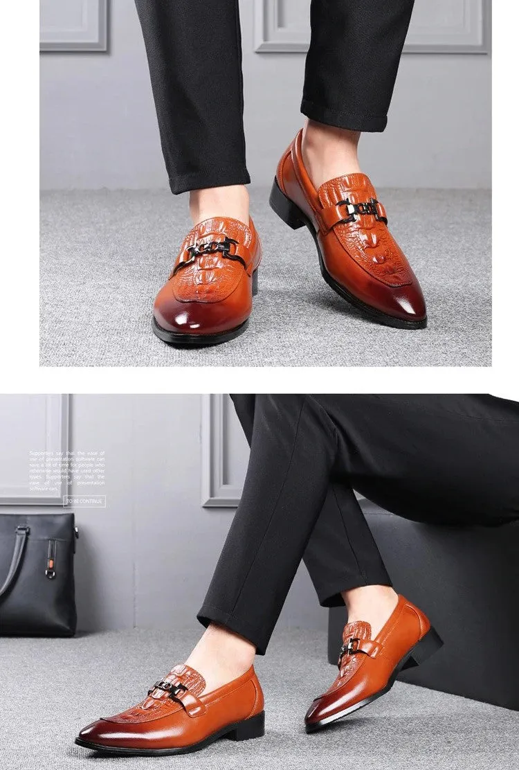 Crocodile Italian Style Business Men Oxford Leather Shoes