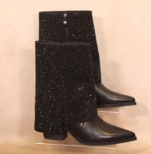 Diamanté  sparkle  boots Mid-Calf