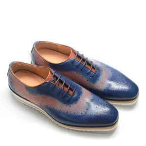 Duotone Color Block Oxford Shoes