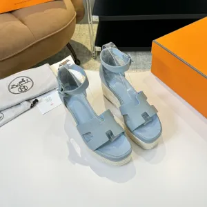 Elda espadrille 80 Baby Blue Epsom Calfskin