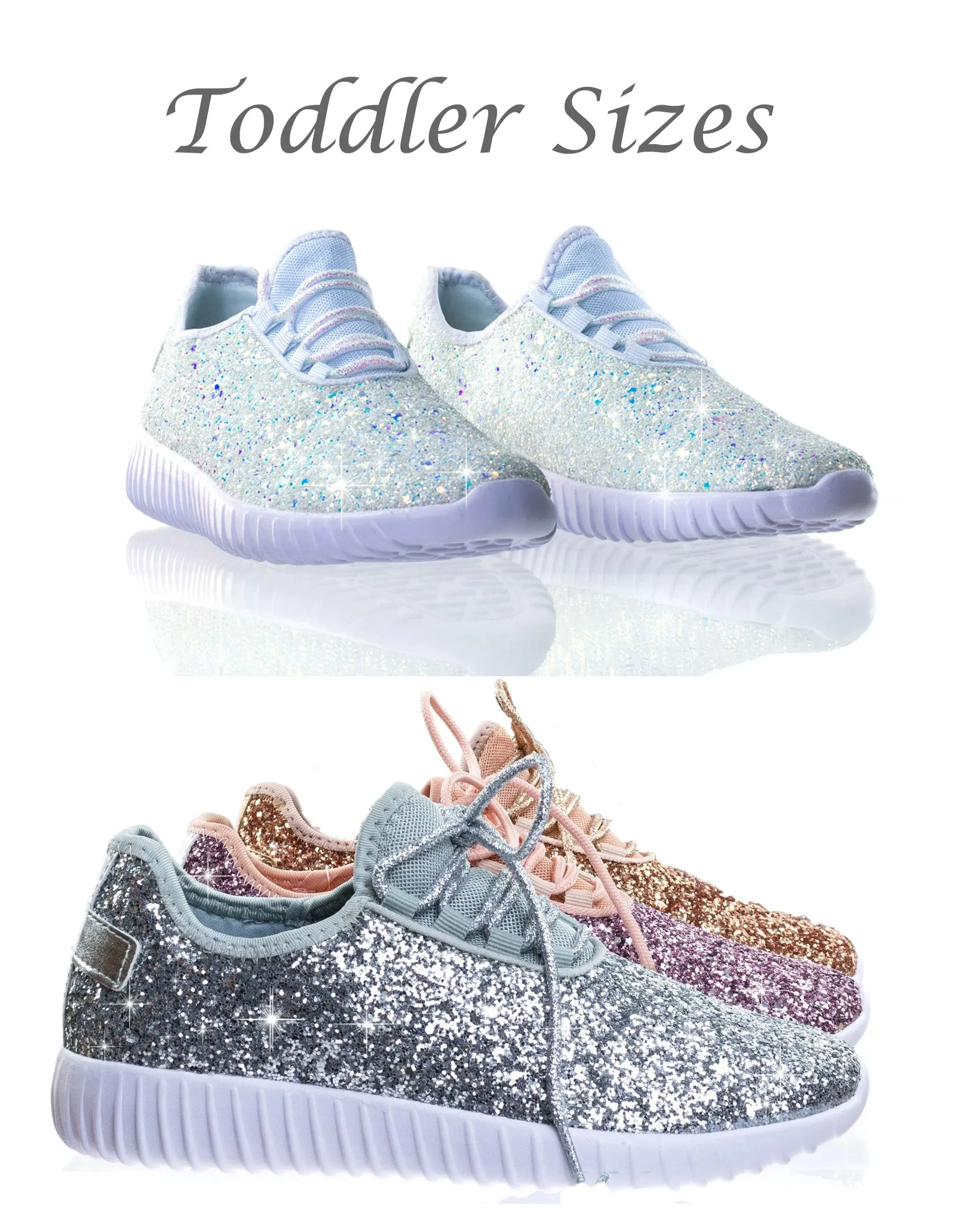 Forever Fashion Glitter Tennis Shoes (Toddler Sizes)