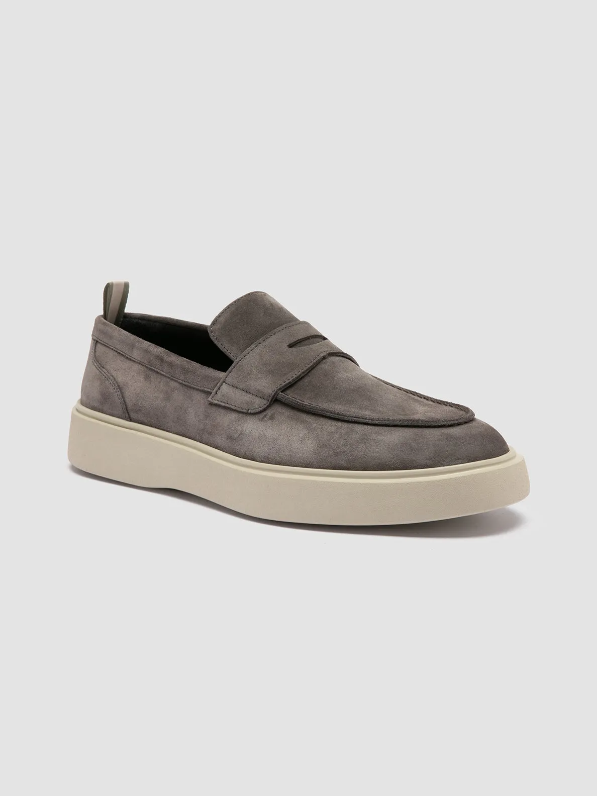 FRAME 001 - Grey Suede Penny Loafers