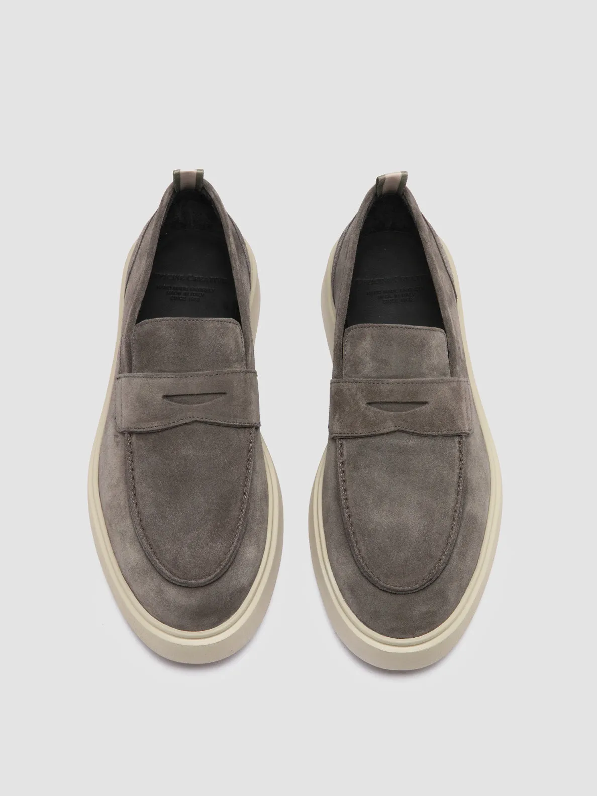 FRAME 001 - Grey Suede Penny Loafers