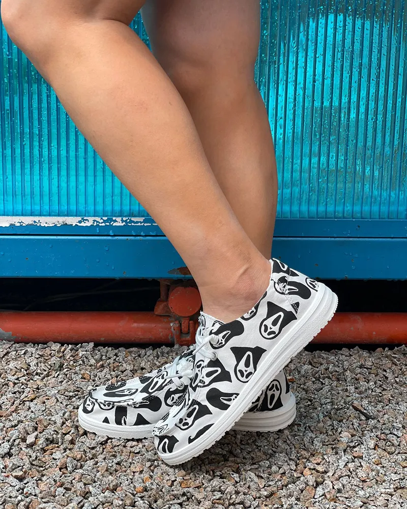 Halloween themed printed canvas shoes