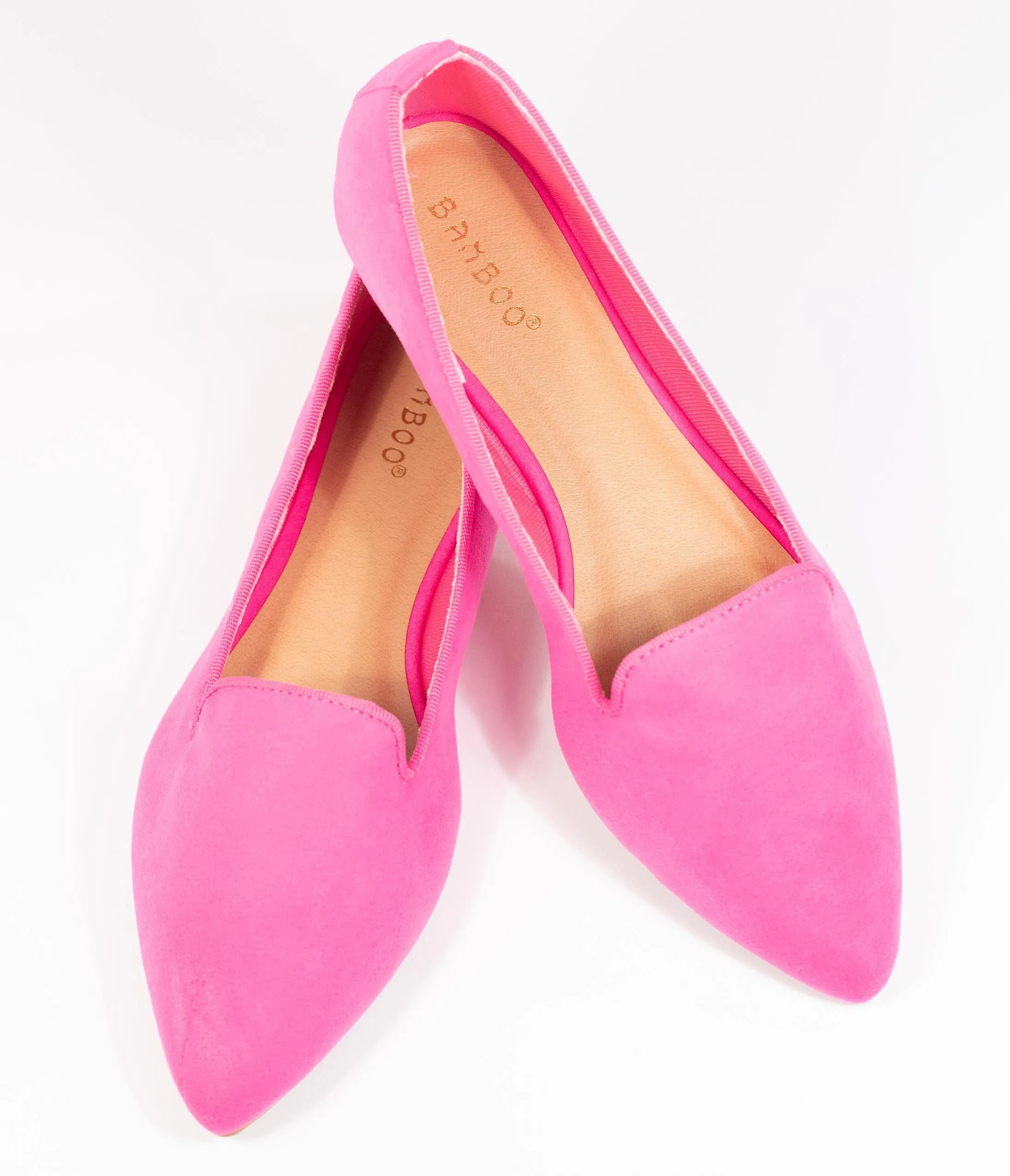 Hot Pink Suede Loafer Flats