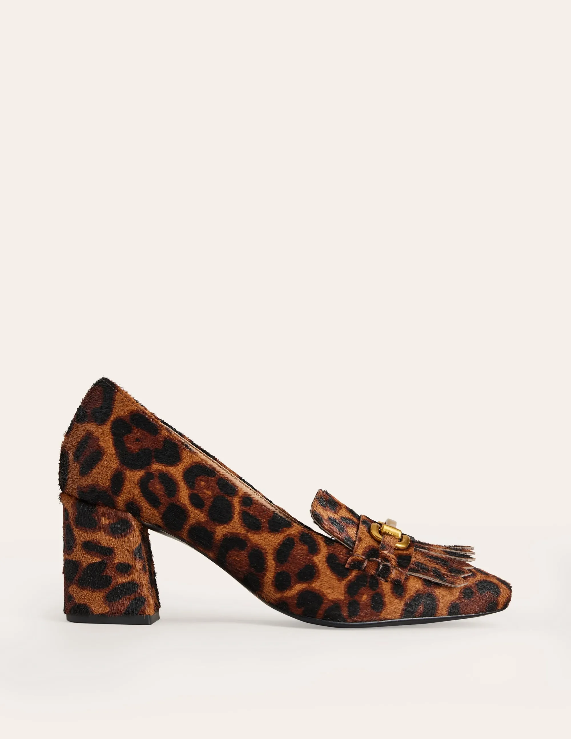 Iris Ghillie Heeled Loafers-Leopard