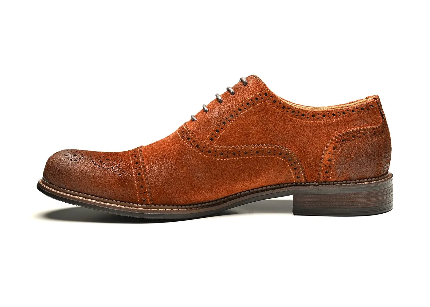 IVY CAMEL | Suede Brogue Oxfords