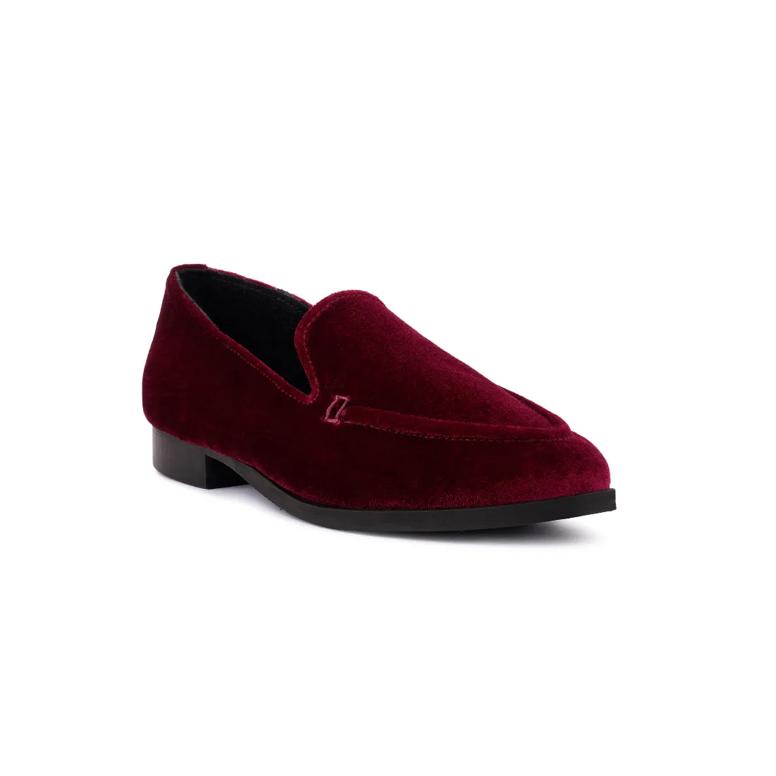 Lap Burgundy Velvet Handcrafted Loafers