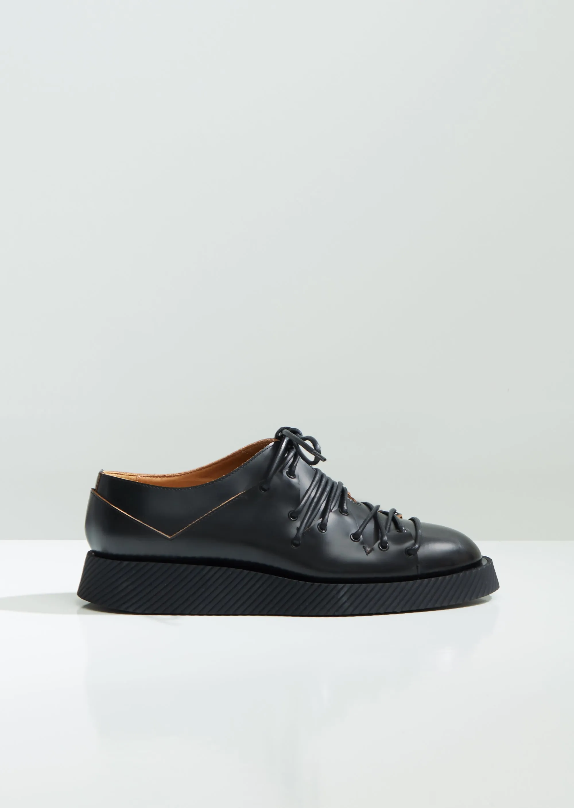 Leather Deconstructed Lace Up Oxfords