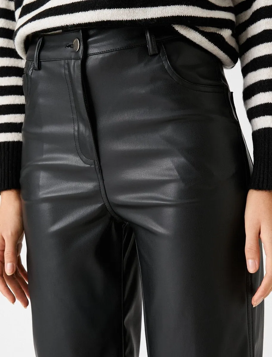 Leather Straight Leg Pants